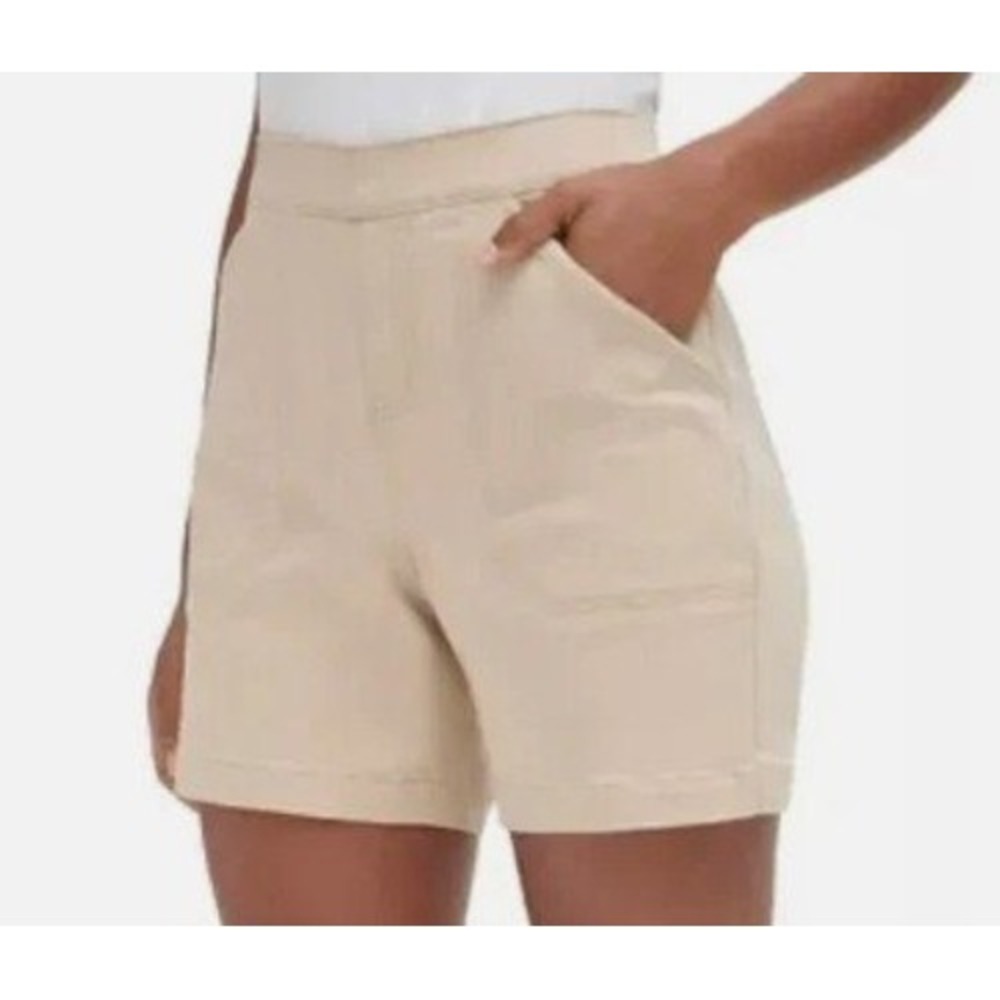 NAUTICA JEANS Tummy Control Pull-On Shorts Sz XXL Chino Brown Khaki Tan 2XL NWT